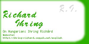 richard ihring business card